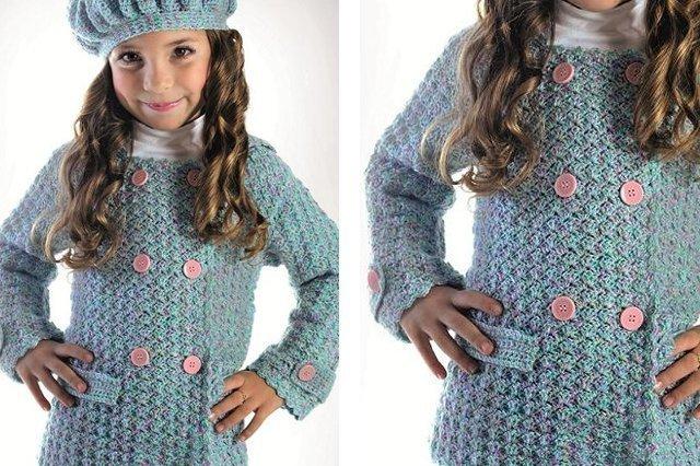 Heklani kaput: uzorci i detaljni opisi pletenja Pleteni kaput za djevojčicu od 11 godina